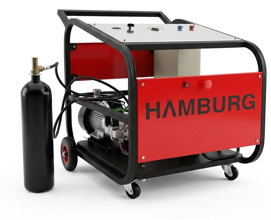 Portable 150 bar air pressure filling system